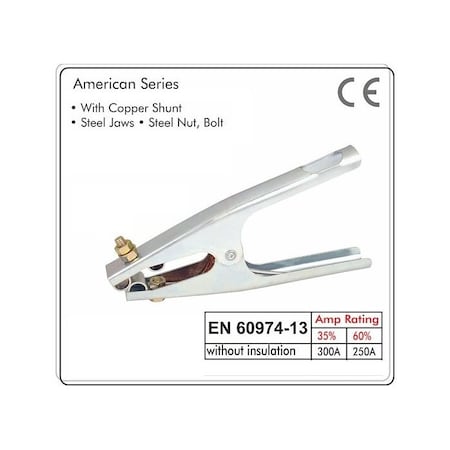 Star Tech Weld Ground Clamp Compatible with Tweco, Steel Welding Ground Clamp with Copper Shunt, 300 AMPS EG-300